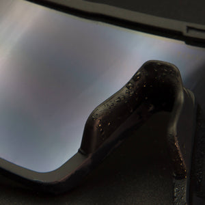 Close up photo of water droplets on sunglasses